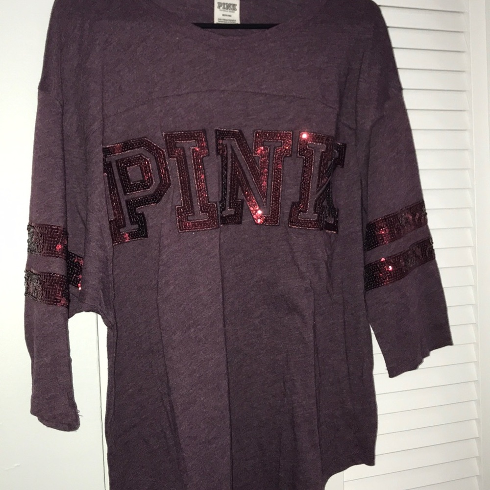 Victoria Secret PINK jersey quarter sleeve shirt!